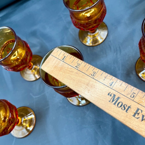 1960s Royal Amber small goblets set of 6 - Picture 4 of 12